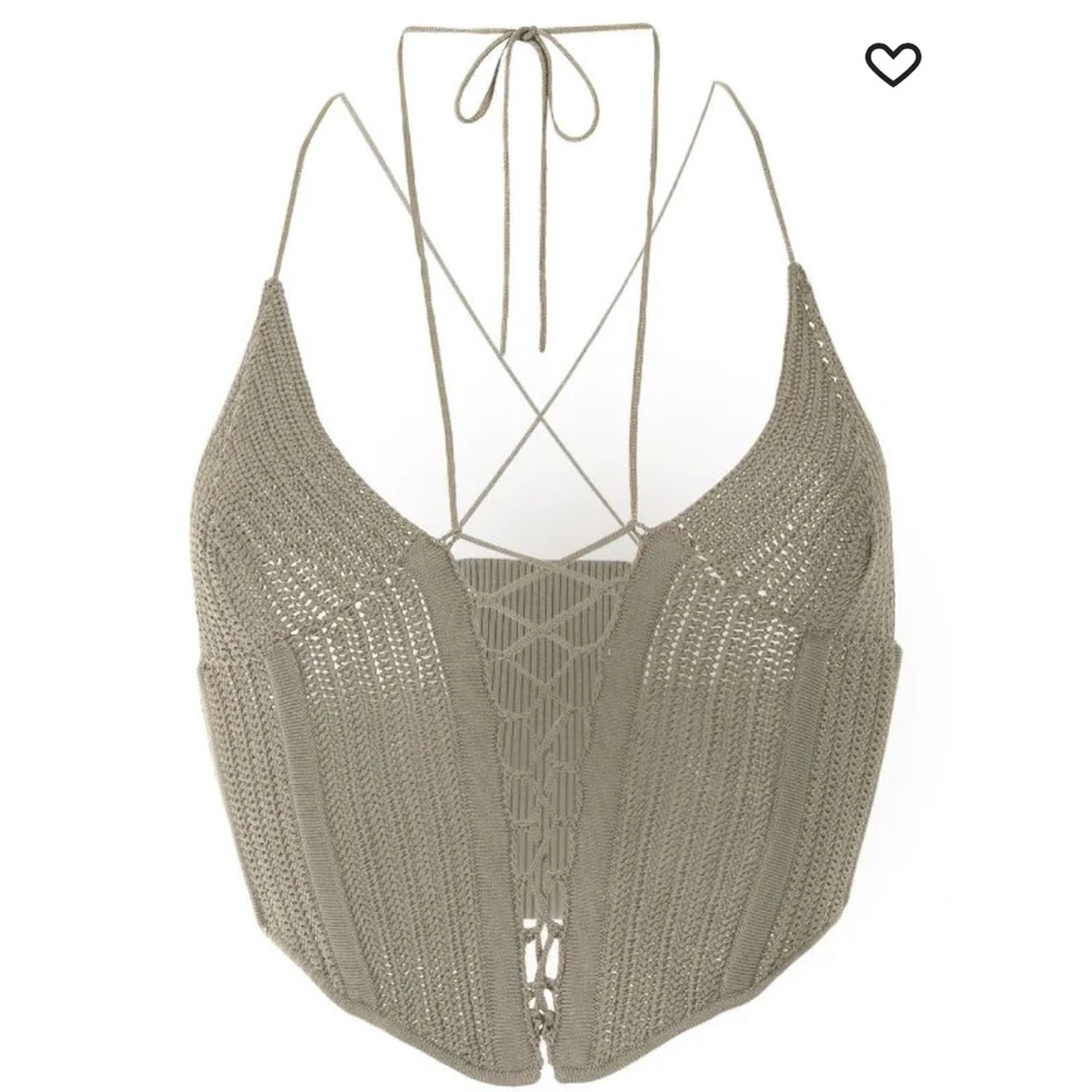 Dion lee crochet tie up knit corset in size small